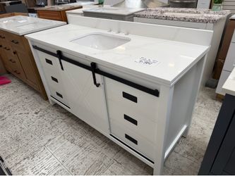 I’m bathroom vanity with sports top and backsplash 60 x 22