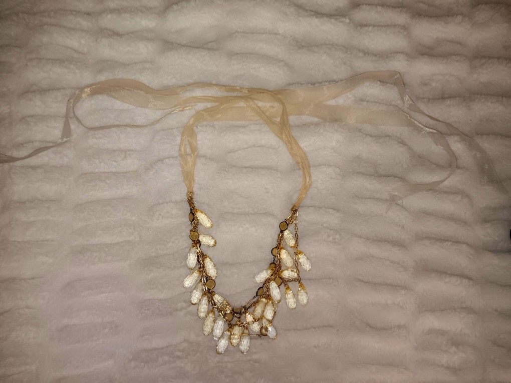 Designer Golden Beaded Drop Necklace