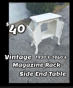 Vintage Magazine Rack End Side Table