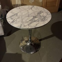 24” Grey Faux Marble Bistro Table