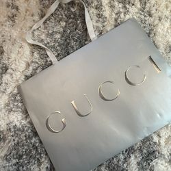 Large Authentic Gucci Silver Shopping Bag - Iconic Packaging