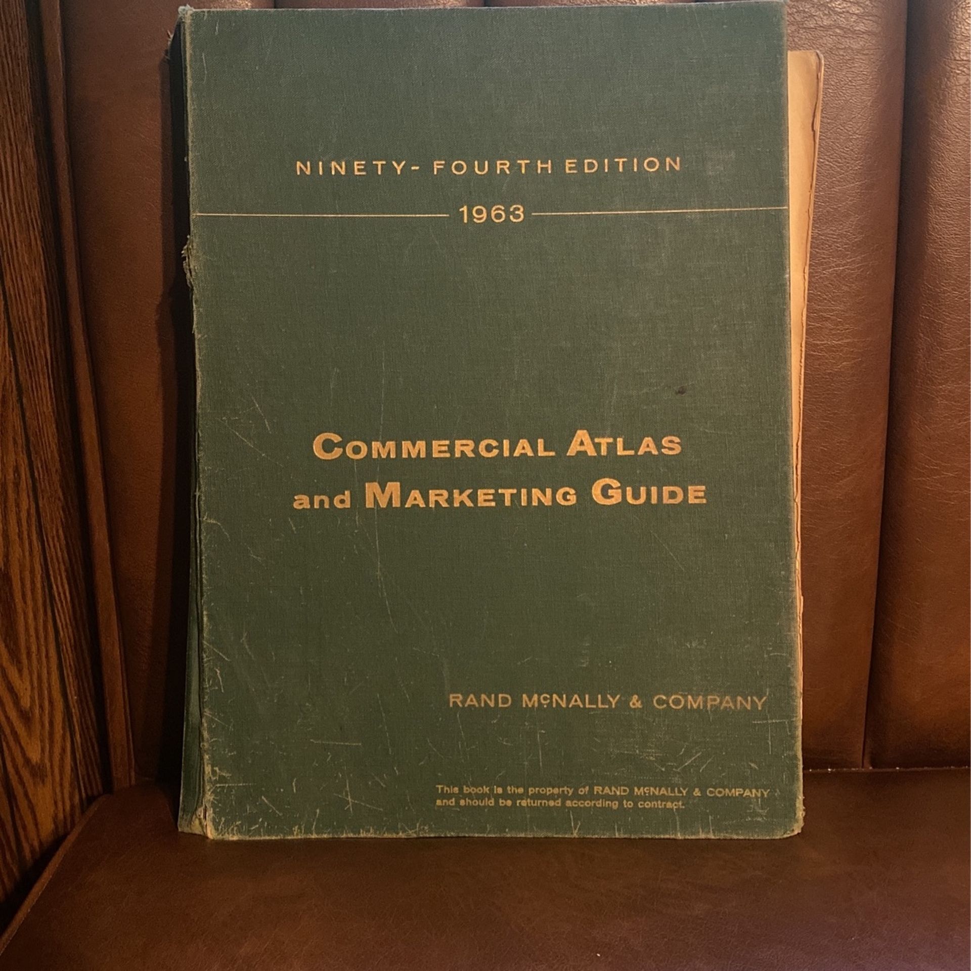 Ninety-Fourth Edition 1963 Rand McNally Company Commercial Atlas Marketing Guide