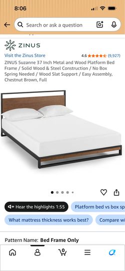 Bed frame + memory foam mattress (full size)