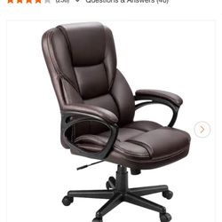 Big and Tall Brown Leather High Back Executive Chair with Swivel Seat