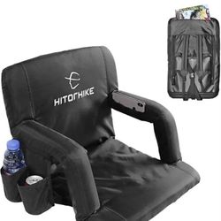 Stadium Seat for Bleachers or Benches Portable Reclining Stadium Seat Chair with Padded Cushion Chair Back and Armrest Support