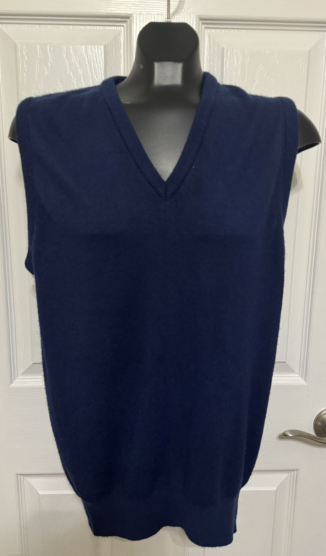 PAR FOUR Vintage Mens Golf Sweater Vest V-neck Pullover Navy Made In USA Sz L