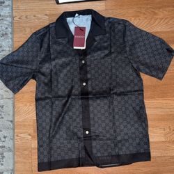 Gg Gray Monogram Shirt 