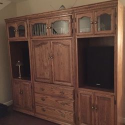 Oak Entertainment/wall Unit