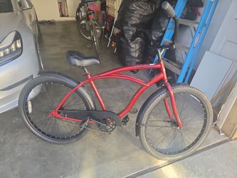 Red beach cruiser bike