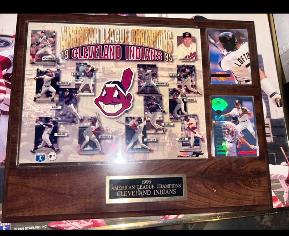 1995 AL Champs Cleveland Indians Plaque