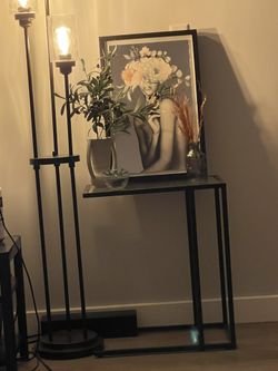 Glass side laptop table 