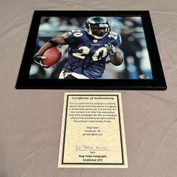 NFL Baltimore Ravens Ed Reed Authentic Autographed 10x8 Framed Photo