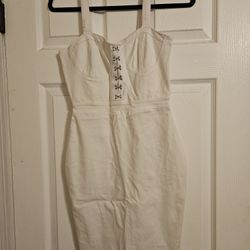 Blashe White Denim Mini Dress Size S