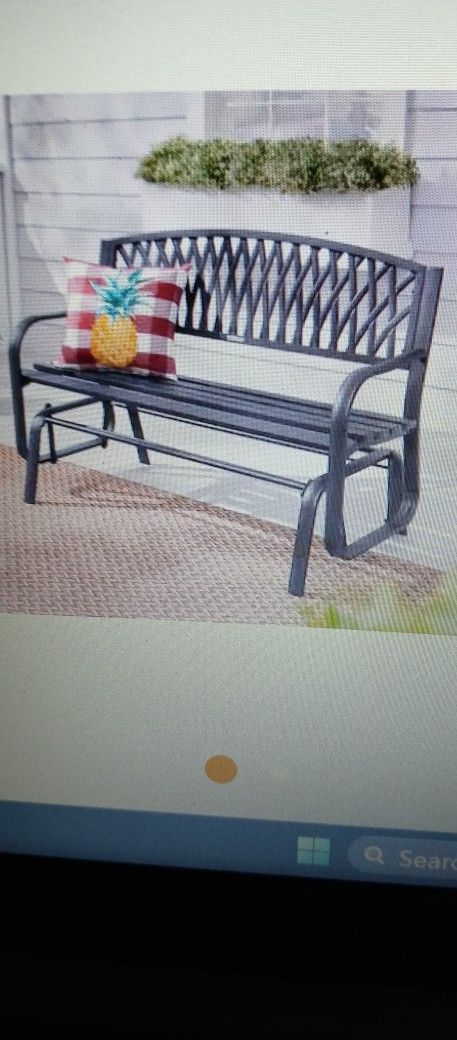 Hampton Bay Black Outdoor Patio Glider Bench