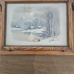 J. Hoover Chromolithograph Winter Scene