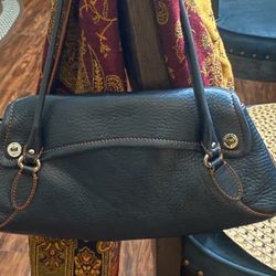 Cole HAAN Black SMALL Pebble Leather Satchel