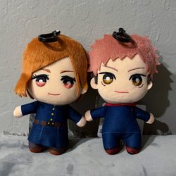NEW Full Set x2 JJK Jujutsu Kaisen Tomonui Keychain Plush Doll Toy Yuji Itadori
