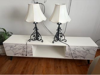 Tv stand and lamps