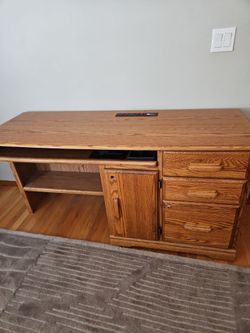 Solid oak desk Orman Grubb