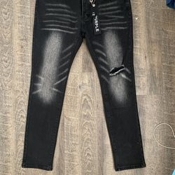 Black Purple Jeans - 32