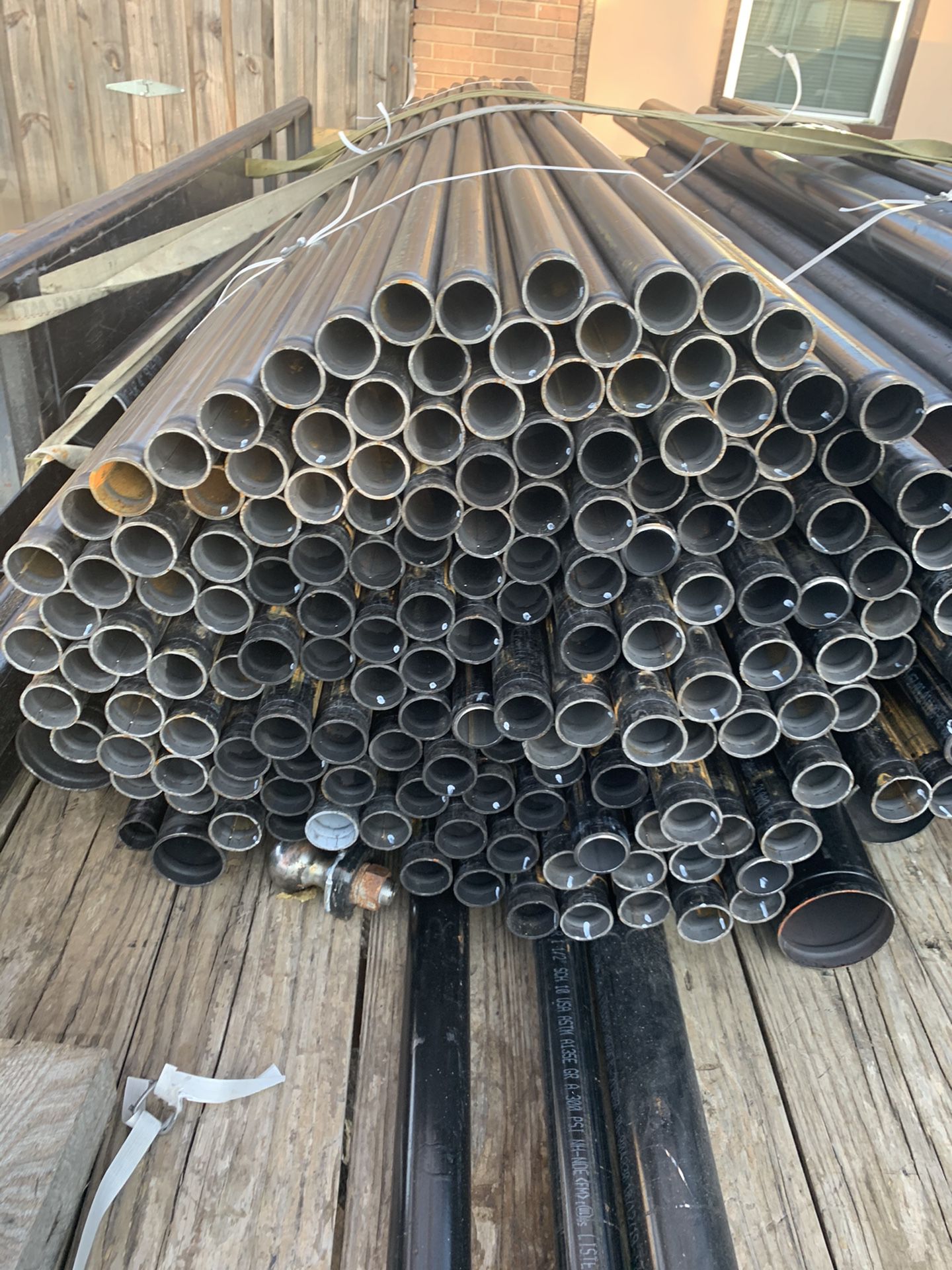 1-7/8” pipe X 10 Feet Long Fence Posts (New and Clean Black Steel PiPe )