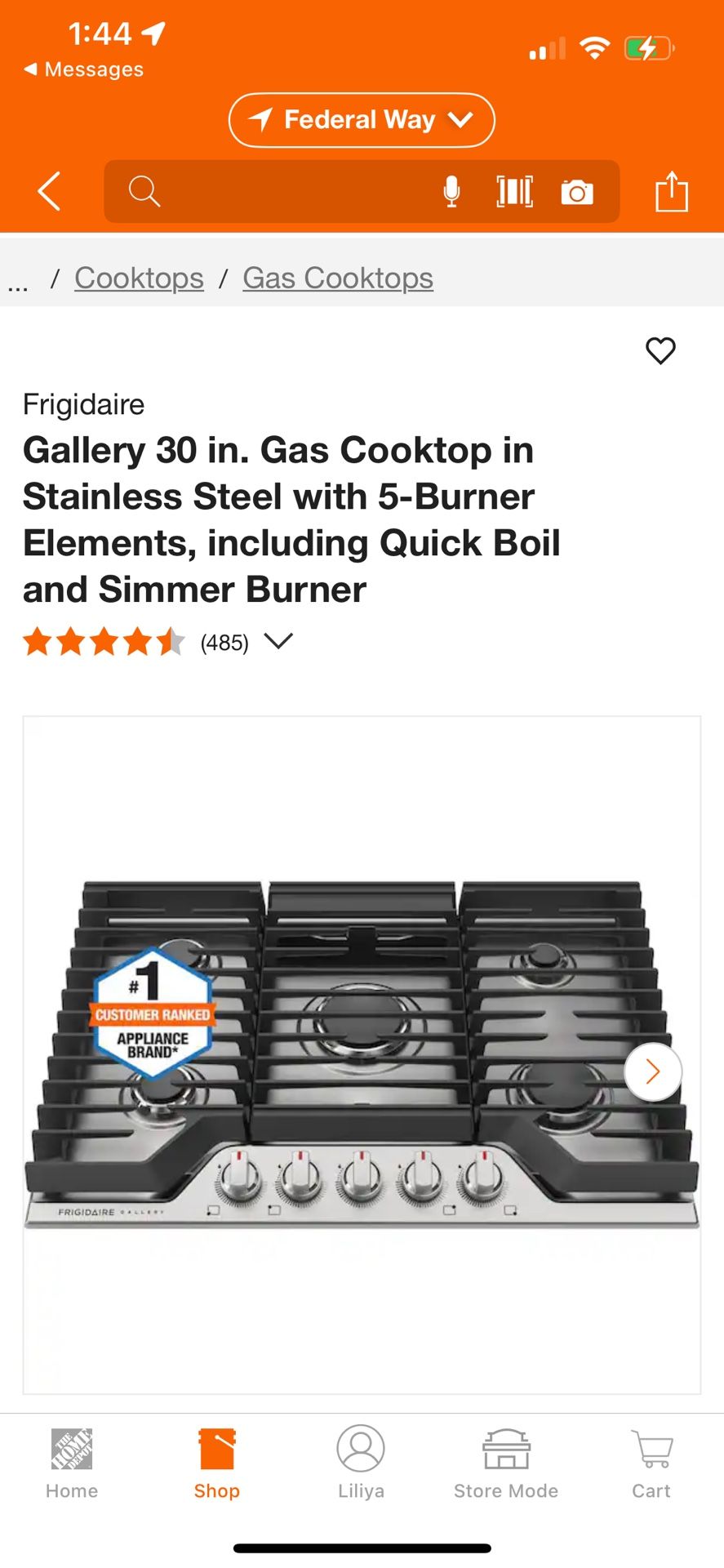 Gas Cooktop 30in - Brand New