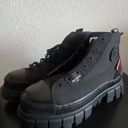 Palladium Black Revolt Hi TX Platform Sneakers—Black (Size 10 Womens)