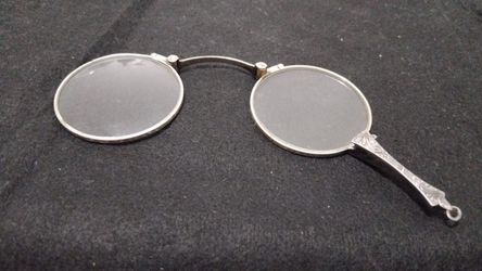 Antique Silver sterling  Lorgnette Folding Eyeglasses