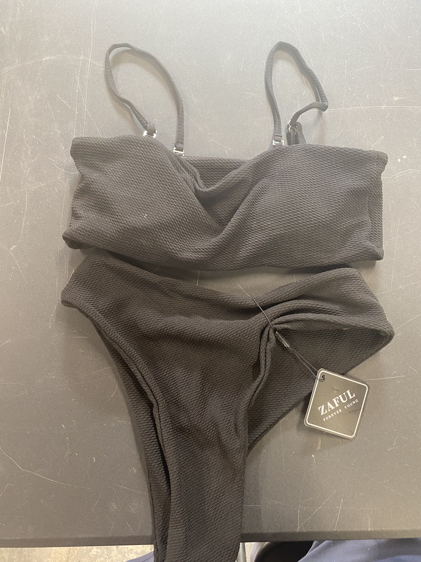 Womens Two Piece Black Bathing Suit