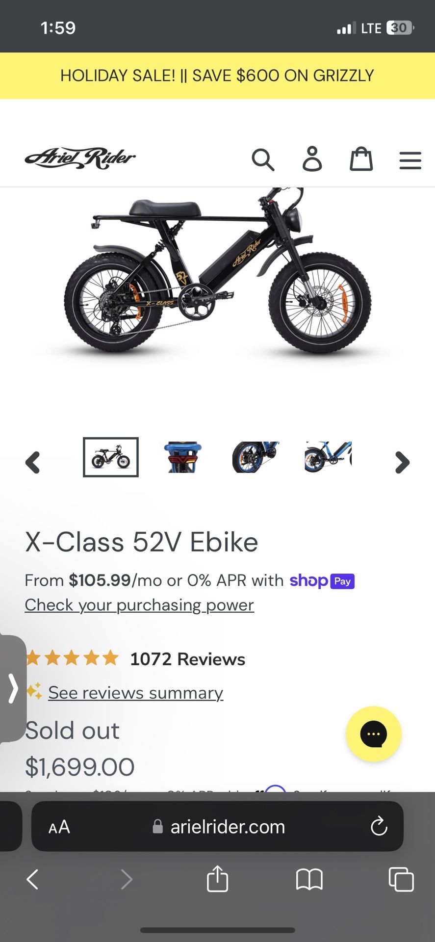 52v Ariel Rider X-class E-bike