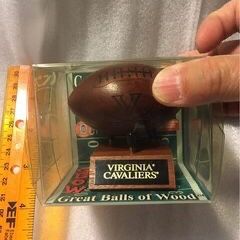 UVA Wooden Football w/Stand