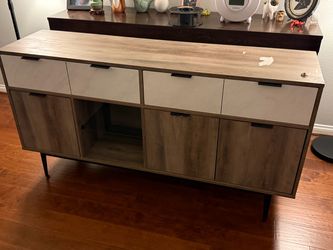 Modern Wood Sideboard Cabinet with Drawers 60”