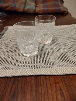 Two handmade Crystal drinking glasses