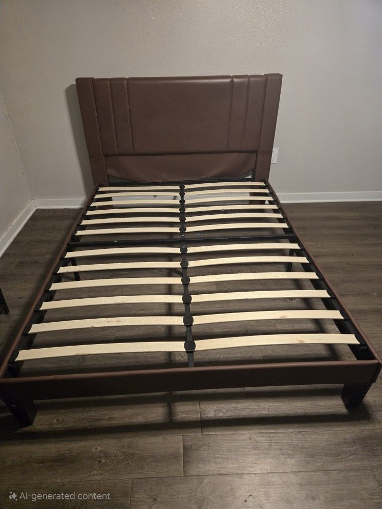 Brown Queen Size Bed Frame