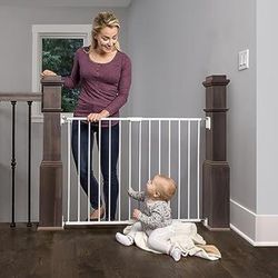 Regalo 2-in-1 Extra Wide Stairway and Hallway Walk ThroughBaby Safety Gate, Hardware Mounting, White 24"x40.5"x28.5"(Pack of 1) *New*