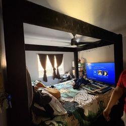 Velvet canopy Bed Frame (Queen)