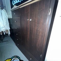 Brown Espresso Pacoima Closet Wardrobe Dresser Ropero 