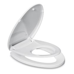 NEW - Elongated Toilet Seat with Built-In Toddlers Kids & Adults, Potty Training