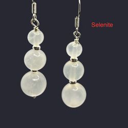 Selenite Genuine Stone Handmade Earrings