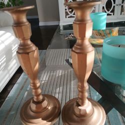 2 Vintage Brass  Candle Holders
