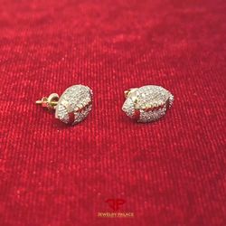 Elegant Football Earrings with 10K Gold and 0.33 CTW of Diamonds