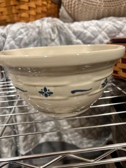 Longaberger Roseville Pottery mixing bowl classic blue