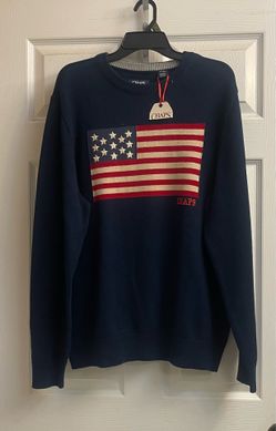 Brand new Men’s navy blue flag sweater sizes L-XL & XXL $12.00 each