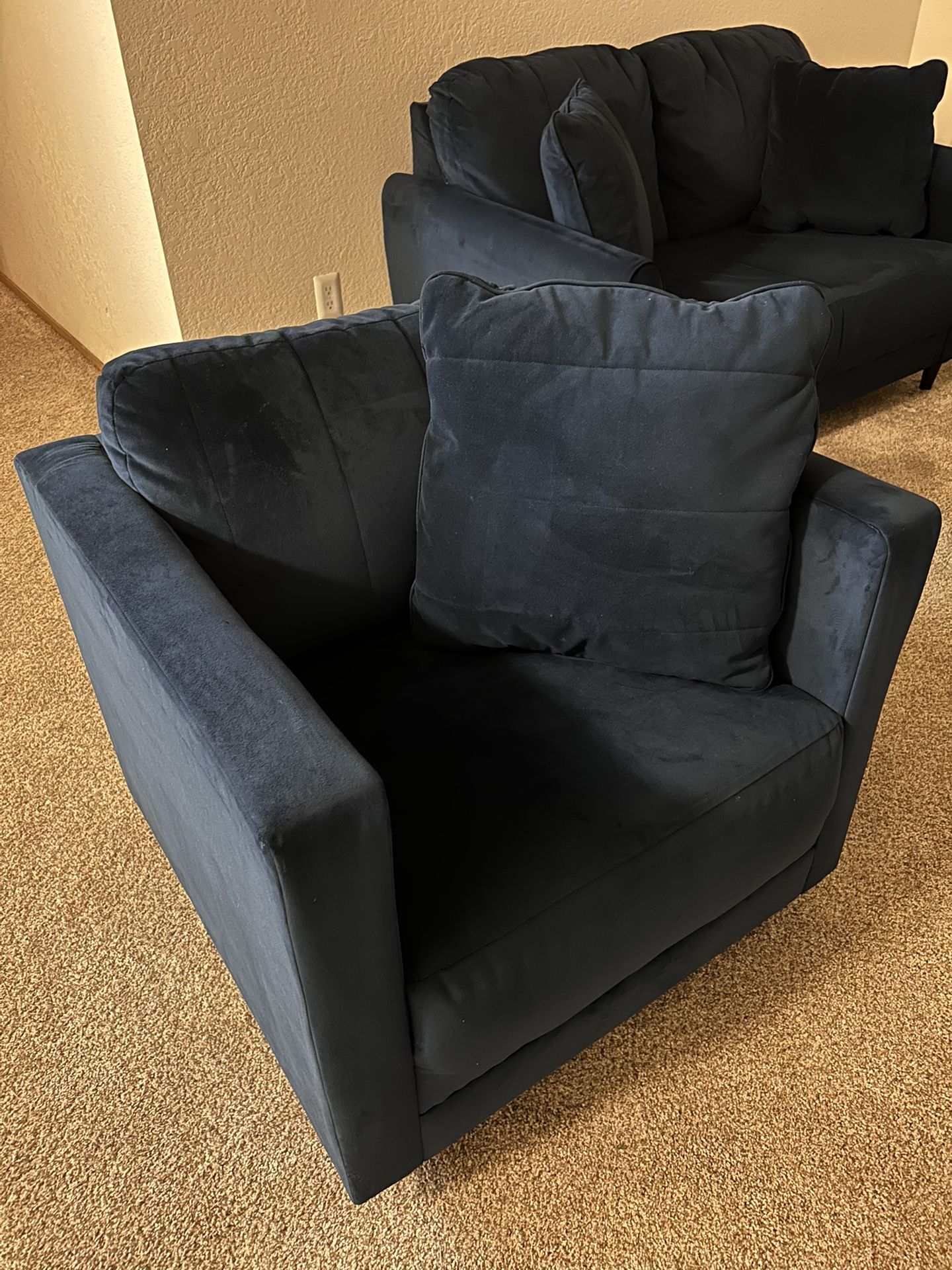 Velvet Navy Blue  Chair