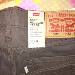 Chocolate Brown Levi's Tapered 33x32 Nwt