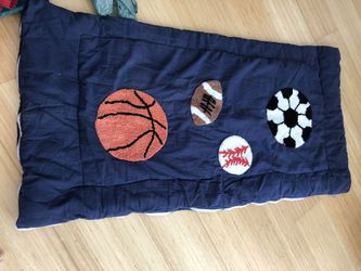 Two kids sleeping bags: Embroidered sports and Transformers