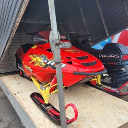 2 Snowmobiles With Trailer