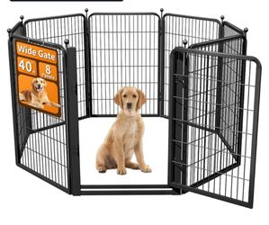 Dog Fence Outdoor Pens Outside,Portable Dog Play Pen 40" H 8 Panels Pet Playpen Exercise Pens for Puppys Small Medium Large Dogs RV Camping Yard Garde