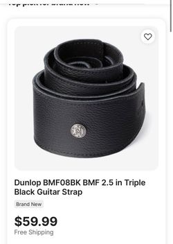 Dunlop 2.5 guitar strap leather black