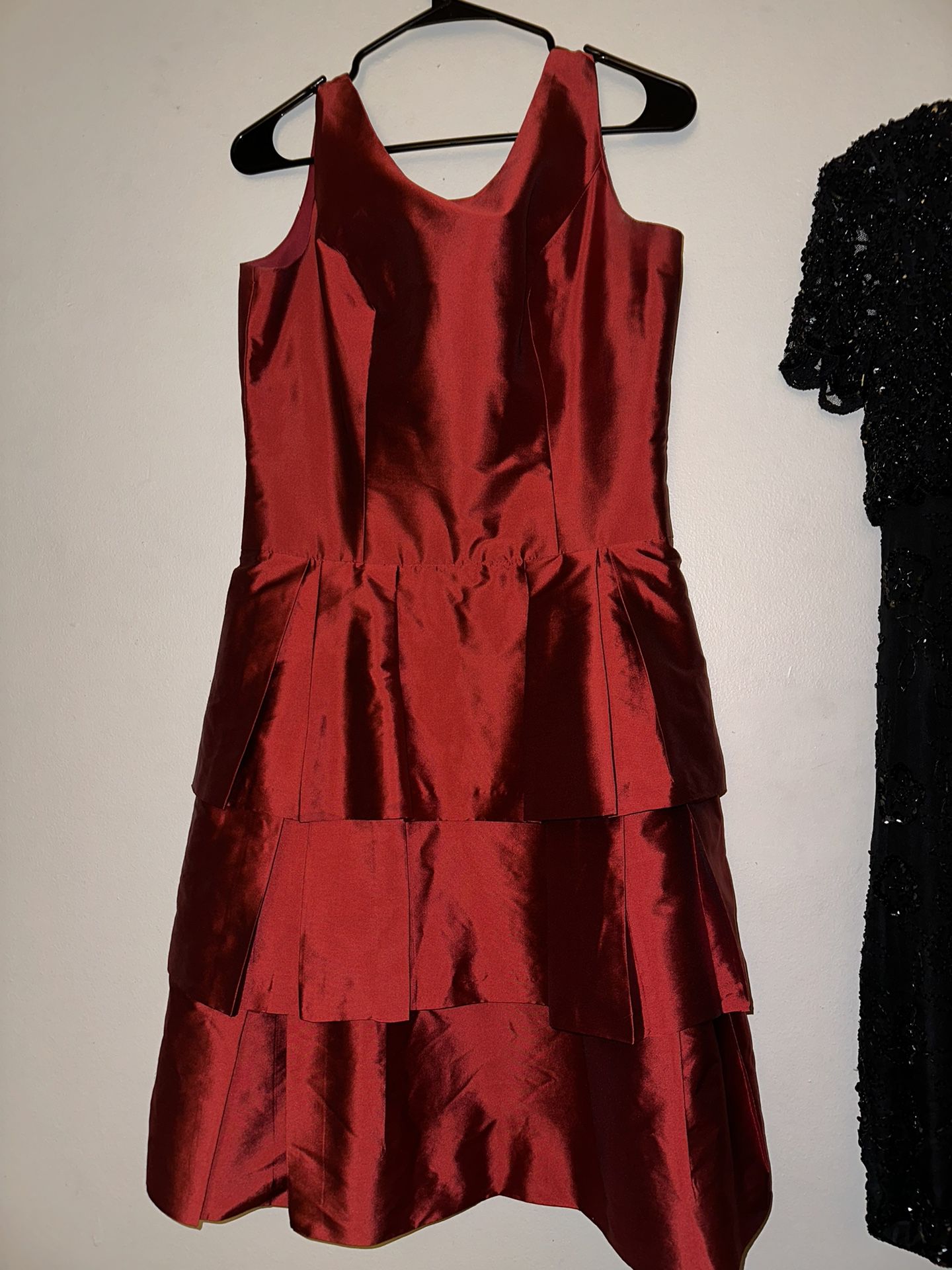 Alfred Sung Red Ruffle Layer Dress Size 10